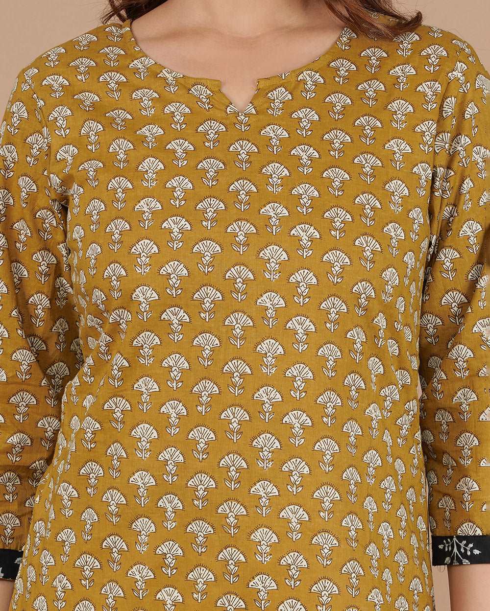 Brown Butil Hand block Printed Cotton Top