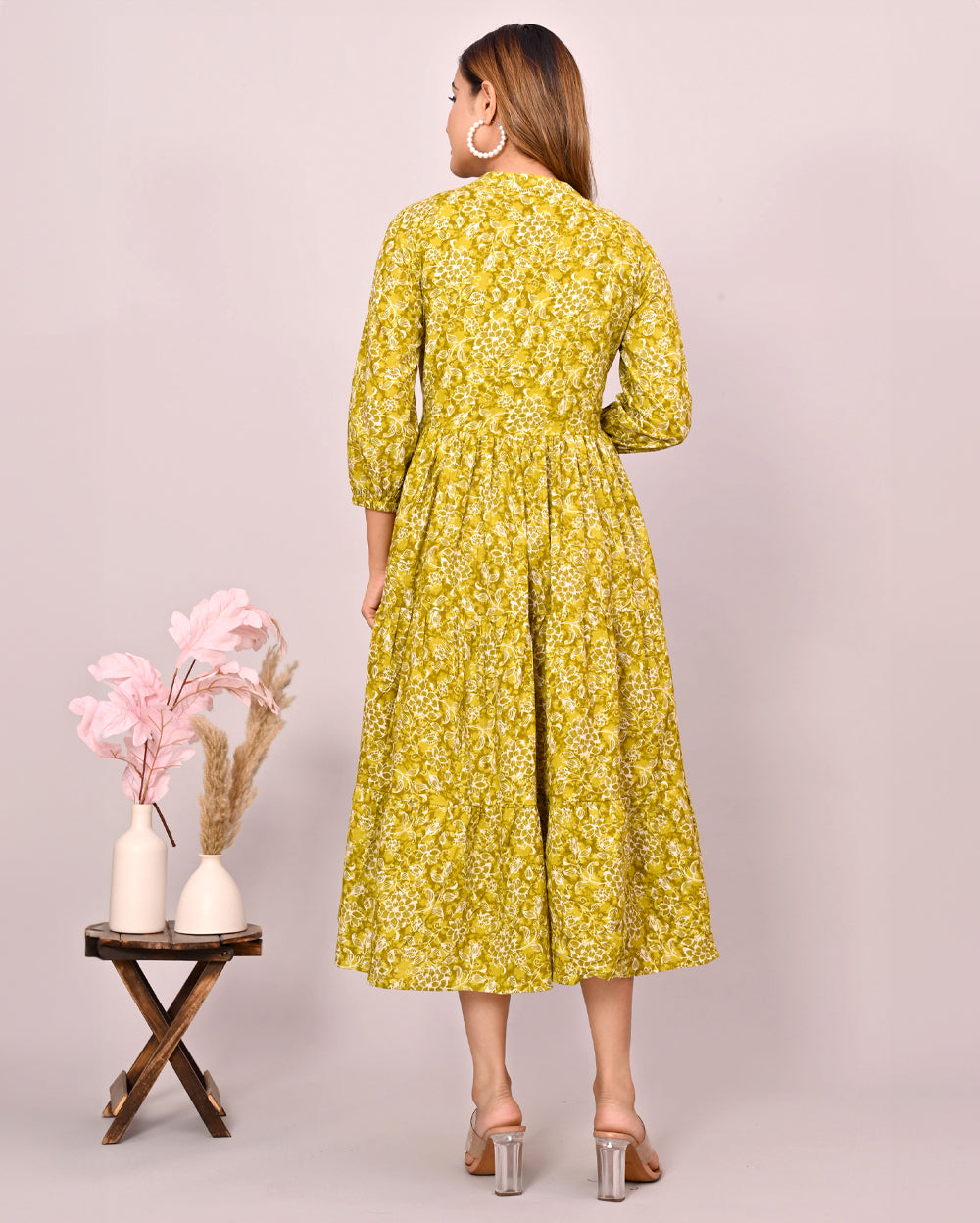 Green Floral Printed Dress