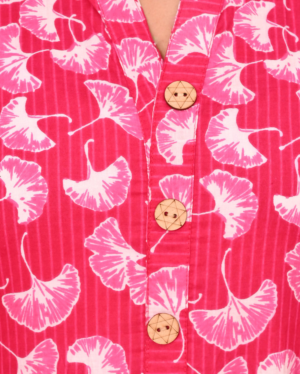 Pink Leaf Printed Dress