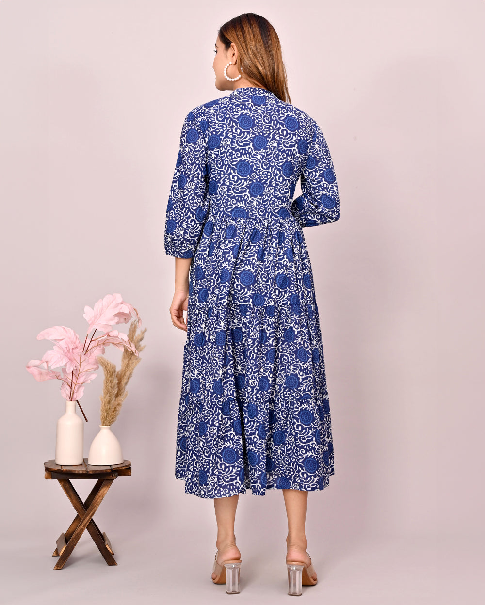 Blue Indigo Printed Dress