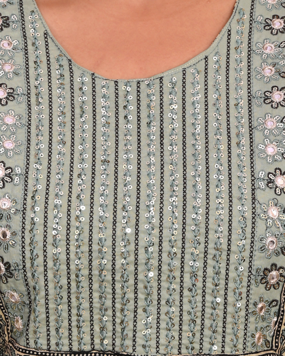 Embroidery Printed Cotton Suit Set With Dupatta