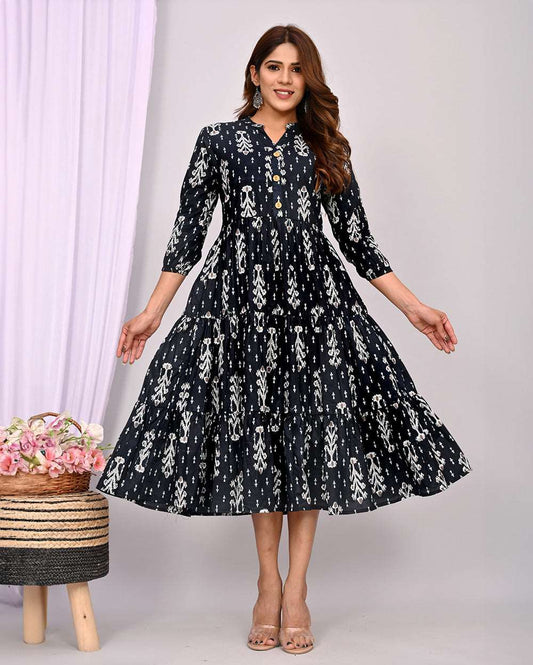 Black & White Printed Dress